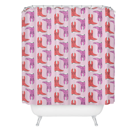 KrissyMast Western Cowboy Boots Shower Curtain