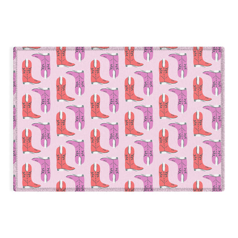 KrissyMast Western Cowboy Boots Outdoor Rug