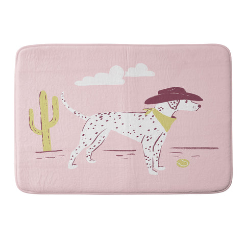KrissyMast Wild West Dalmatian in Cowboy Memory Foam Bath Mat