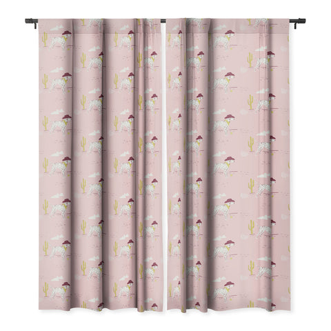 KrissyMast Wild West Dalmatian in Cowboy Blackout Window Curtain