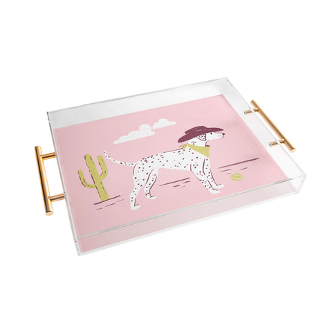 KrissyMast Wild West Dalmatian in Cowboy Acrylic Tray