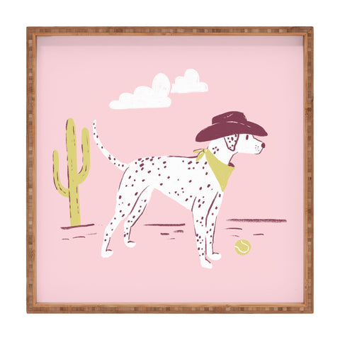 KrissyMast Wild West Dalmatian in Cowboy Square Tray