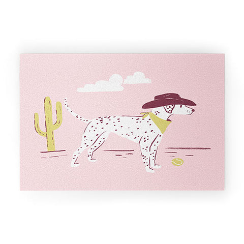 KrissyMast Wild West Dalmatian in Cowboy Welcome Mat