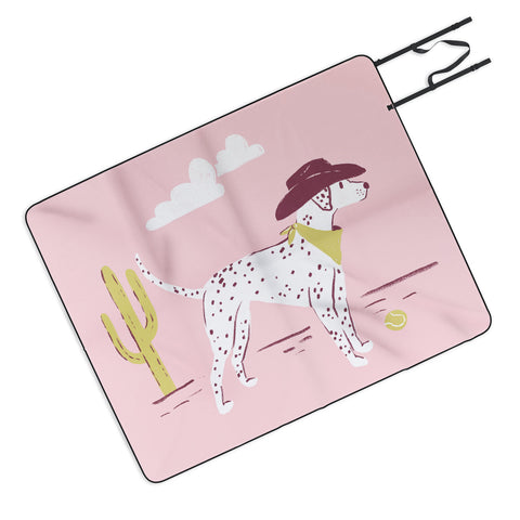 KrissyMast Wild West Dalmatian in Cowboy Picnic Blanket