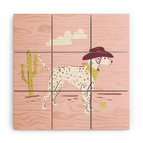 KrissyMast Wild West Dalmatian in Cowboy Wood Wall Mural