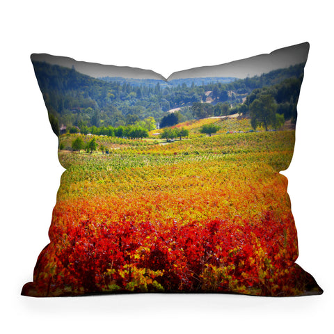 Krista Glavich Autumn Vineyard Outdoor Throw Pillow