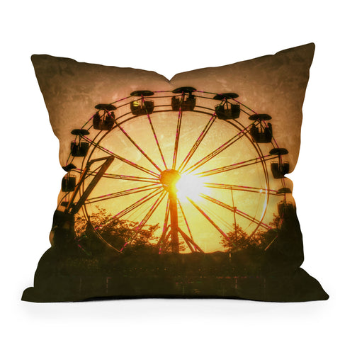 Krista Glavich Ferris Wheel Sunset Outdoor Throw Pillow