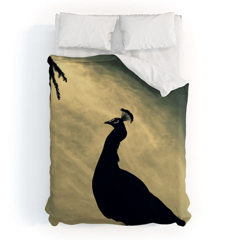 Krista Glavich Peacock Silhouette Duvet Cover