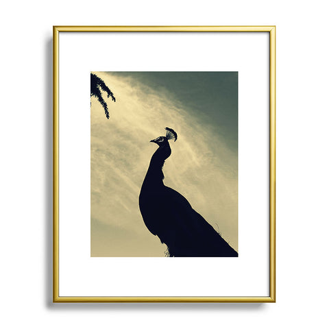 Krista Glavich Peacock Silhouette Metal Framed Art Print