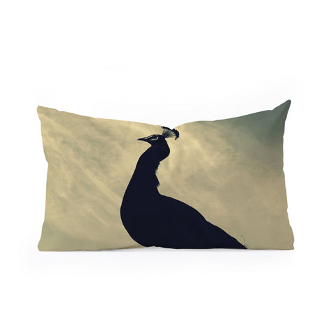 Krista Glavich Peacock Silhouette Oblong Throw Pillow