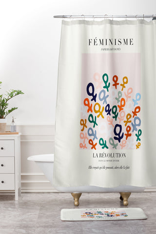 La Feministe LART DU FMINISME Feminist Art Shower Curtain And Mat
