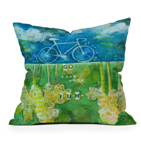 Land Of Lulu Go Have Some Fun Outdoor Throw Pillow