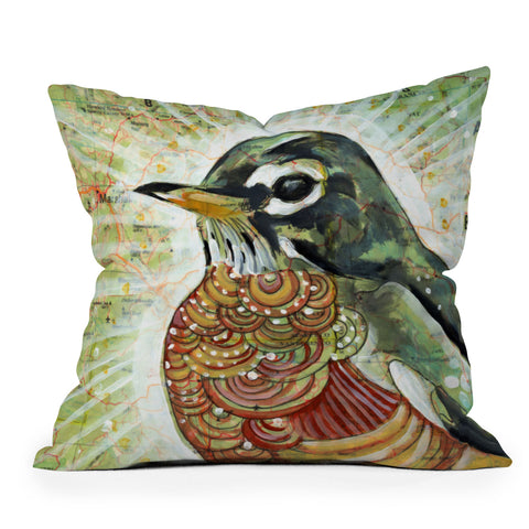 Land Of Lulu Hello Spring Outdoor Throw Pillow