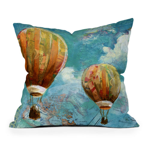 Land Of Lulu Two Balloons Outdoor Throw Pillow
