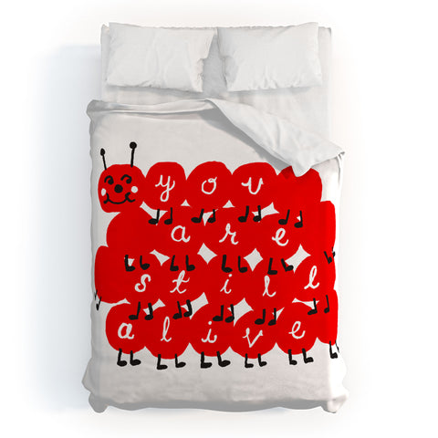 Landon Sheely Still Alive Caterpillar Duvet Cover