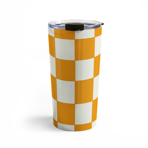 Lane and Lucia Citrus Check Pattern Travel Mug