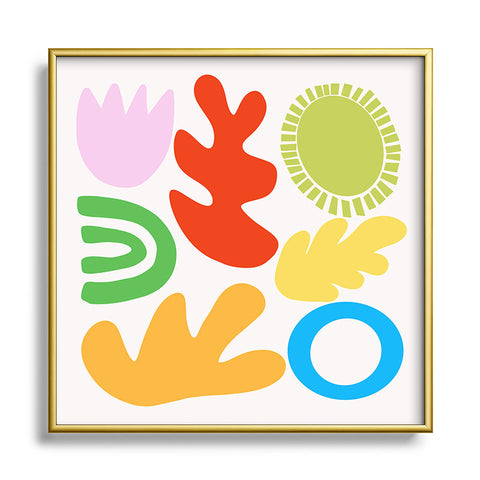 Lane and Lucia Collecting Happy Things no 2 Square Metal Framed Art Print