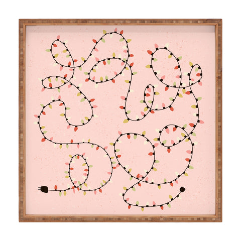 Lane and Lucia Cute Holiday Lights Square Tray