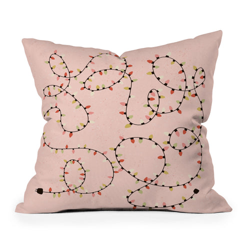 Lane and Lucia Cute Holiday Lights Throw Pillow
