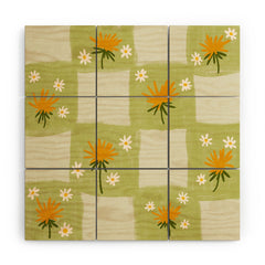 Lane and Lucia Dandelion Checkerboard Wood Wall Mural