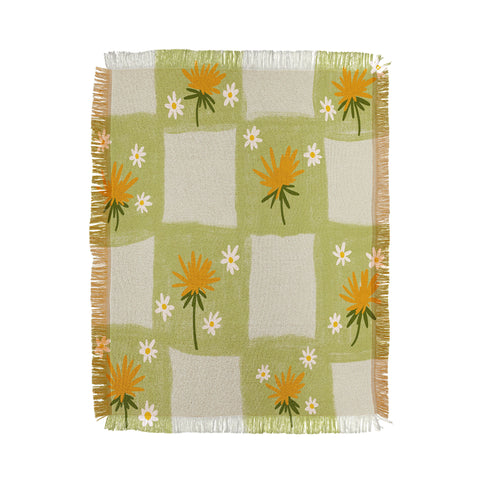 Lane and Lucia Dandelion Checkerboard Throw Blanket