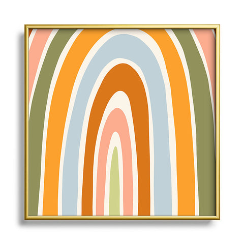 Lane and Lucia Late Summer Rainbow Square Metal Framed Art Print