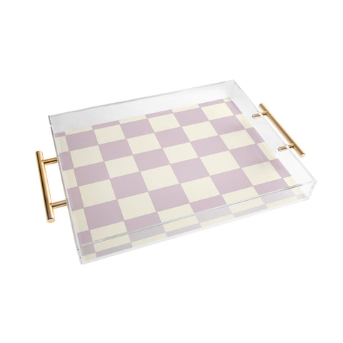 Lane and Lucia Lilac Check Pattern Acrylic Tray