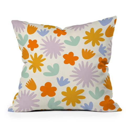 Lane and Lucia Mod Spring Flowers Outdoor Throw Pillow