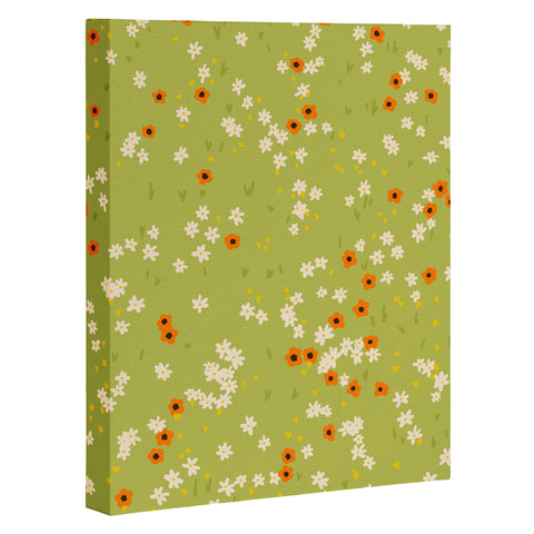 Lane and Lucia Orange Poppies and Wildflowers Art Canvas