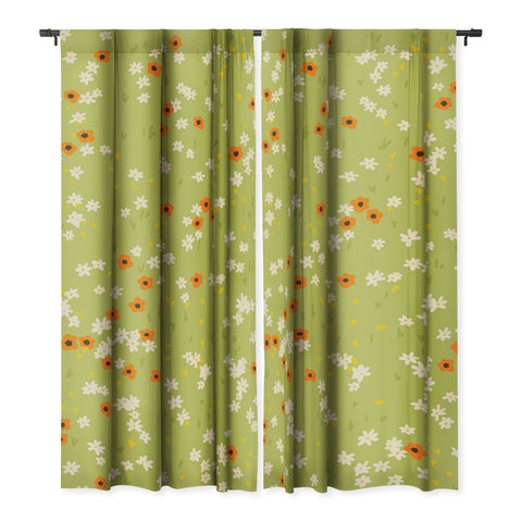 Lane and Lucia Orange Poppies and Wildflowers Blackout Non Repeat