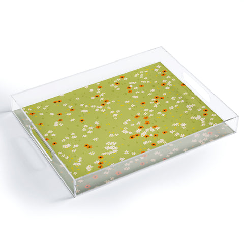 Lane and Lucia Orange Poppies and Wildflowers Acrylic Tray