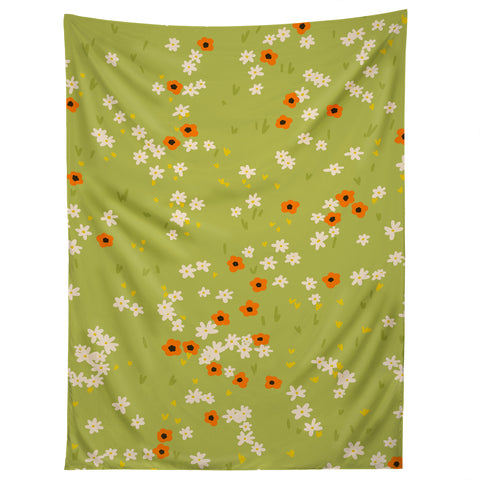 Lane and Lucia Orange Poppies and Wildflowers Tapestry