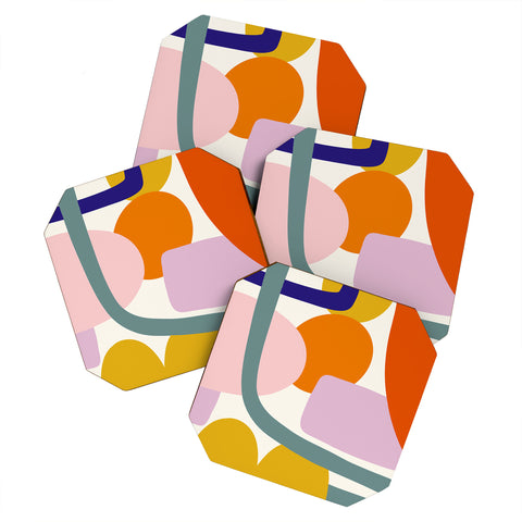 Lane and Lucia Rainbow Collage Coaster Set