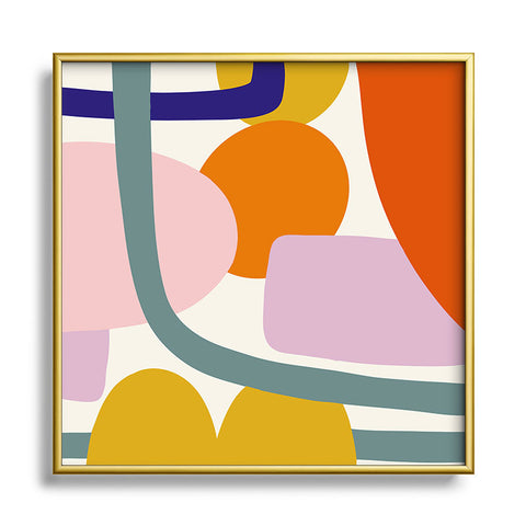 Lane and Lucia Rainbow Collage Square Metal Framed Art Print