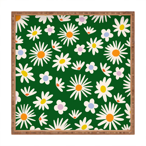 Lane and Lucia Rainbow Vintage Daisies Square Tray