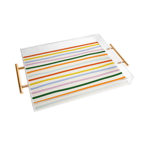 Lane and Lucia Retro Rainbow Stripe Acrylic Tray