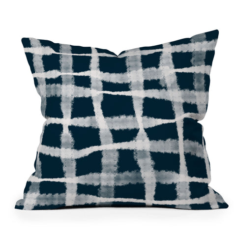 Lane and Lucia Tie Dye no 1 in Indigo Outdoor Throw Pillow
