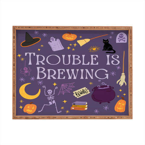 Lane and Lucia Trouble Is Brewing Rectangular Tray
