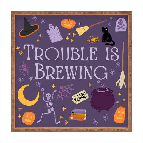 Lane and Lucia Trouble Is Brewing Square Tray