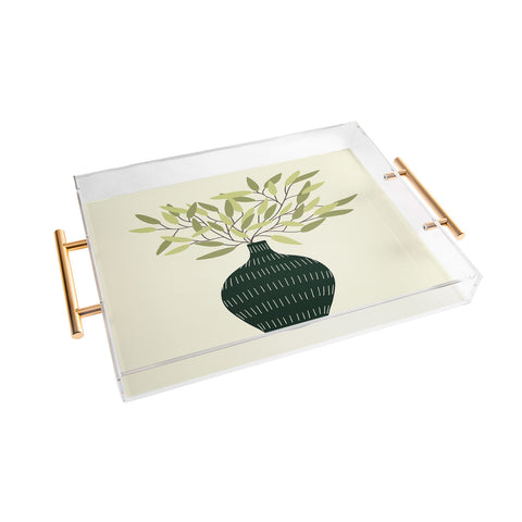 Lane and Lucia Vase 25 with Olive Branches Acrylic Tray
