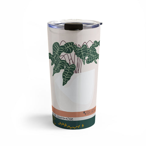 Lane and Lucia Vase no 17 with Alocasia Polly Travel Mug