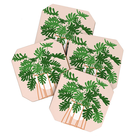 Lane and Lucia Vase no 26 with Tropical Plant Coaster Set