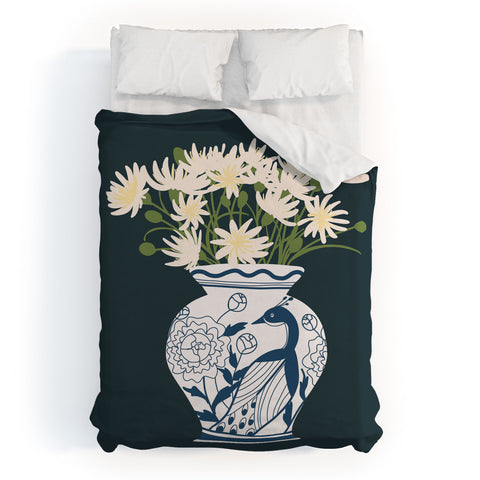 Lane and Lucia Vase no 6 with Peacock Duvet Cover