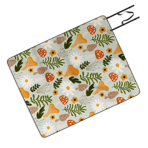 Lane and Lucia Woodland Mushroom Pattern Picnic Blanket