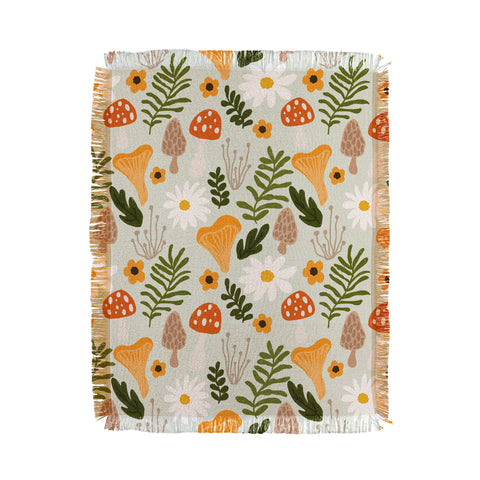 Lane and Lucia Woodland Mushroom Pattern Throw Blanket