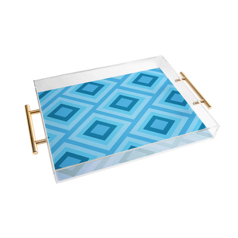 Lara Kulpa Blue Diamonds Acrylic Tray
