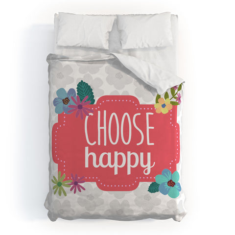 Lara Kulpa Choose Happy Duvet Cover