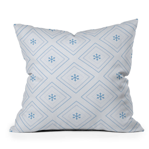 Lara Kulpa Diamonds In The Snow Outdoor Throw Pillow
