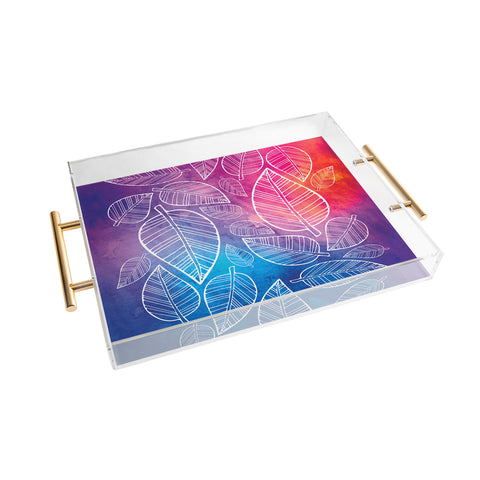 Lara Kulpa Feather Leaves Acrylic Tray