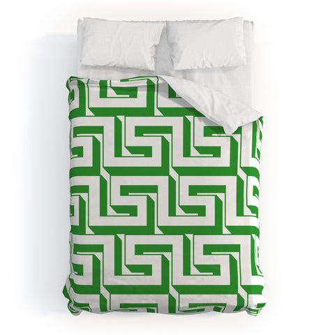 Lara Kulpa Greeky Emerald Duvet Cover